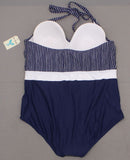 Sea Angel Women's Plus Size Padded Halter One Piece Swimsuit