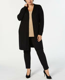 JM Collection Women's Plus Size Lace Up Cuff Duster Cardigan Sweater
