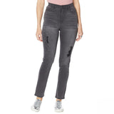 DG2 by Diane Gilman Women's Embellished Distressed Anniversary Jeans Gray 14