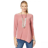 MarlaWynne Women's Jersey Asymmetric Blouse