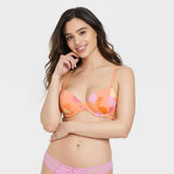 Auden Women's Everyday Cotton Demi Lightly Lined T-Shirt Bra KY351 Orange 38B