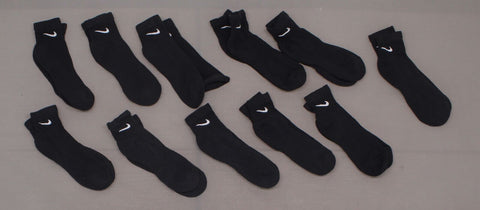 Nike Men's LOT OF 11 Pairs Ankle Socks Black 10-13