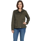 Peace Love World Women's Peplum Military Jacket