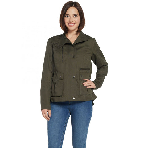 Peace Love World Women's Peplum Military Jacket