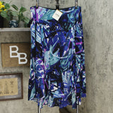 Bob Mackie Women's Plus Size Jungle Print Woven Hi Low Midi Skirt