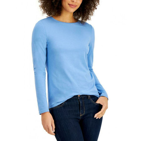Style & Co Women's Basic Long-Sleeve Crew Neck T-Shirt