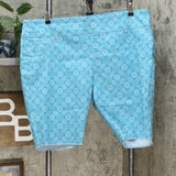 DG2 by Diane Gilman Pull On Bermuda Shorts Turquoise Petite 2X