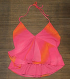 Wild Fable Women's Woven Halter Tank Top Orange / Berry Pink M