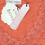 Knox Rose Women's Crochet V-Neck Slub Knit Tank Top