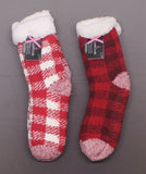 Cuddl Duds Women's 2 PAIRS Buffalo Check Sherpa Lined Socks