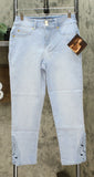 IMAN Women's City Chic 360 Slimming Crop Jeans With Crochet Lace Detail