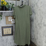 Du Jour Women's Button Front Shirt Midi Dress With Tie Detail