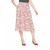 Who What Wear Women's Leaf Print Mid Rise Circle Skirt