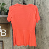 Isaac Mizrahi Live! Women's Short-Sleeve Seamed Peplum Knit Top