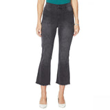 DG2 by Diane Gilman Women's Plus Size Star Needle Punch Crop Jeans
