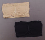 Rhonda Shear 2 Pack Underwire Bandeau Bras Black / Nude Small