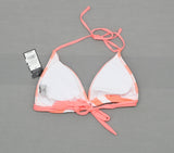 Mossimo Womens Striped Triangle Bikini Swim Top Hot Coral Medium