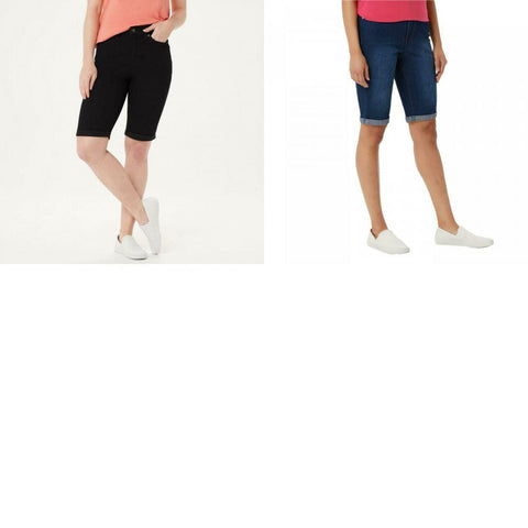 Denim & Co. Womens 5-Pocket Cuffed Bermuda Shorts
