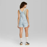 Wild Fable Women's Raw Edge Hem Denim Shortalls