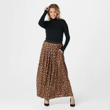 Joan Rivers Classics Collection Women's Elastic Waist Leopard Maxi Skirt