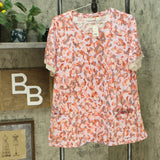 LOGO by Lori Goldstein Women's Printed Cotton Modal Knit Top with Sleeve Detail