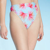 Xhilaration Women's Tropical Print High Leg High Waist Bikini Bottom