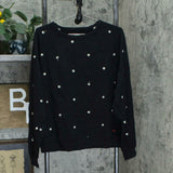 Peace Love World Embroidered French Terry Sweatshirt