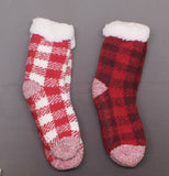 Cuddl Duds Women's 2 PAIRS Buffalo Check Sherpa Lined Socks