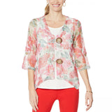 Nina Leonard Women's Coconut Button Knit Bolero Cardigan