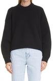 Alexander Wang Womens Rib Merino Wool Blend Mock Neck Sweater Black L