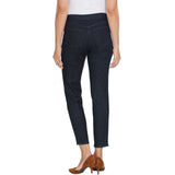 Susan Graver Petite High-Stretch Slim Leg Jeans With Applique