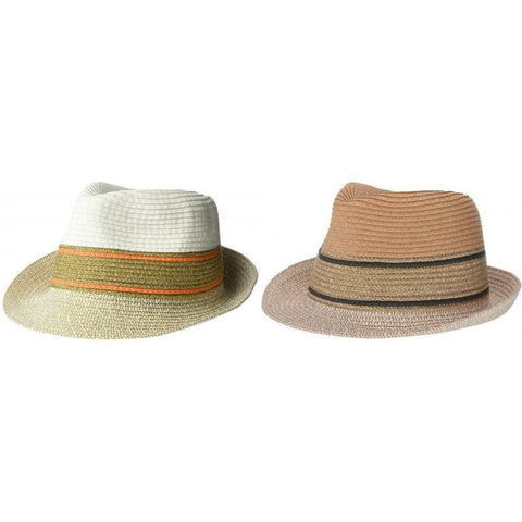 Steve Madden Women's Striped Band Fedora Hat