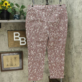 LOGO by Lori Goldstein Plus Size Stretch Twill Printed Straight Leg Pants