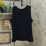 DG2 by Diane Gilman Women's Plus Size Mixed-Media Easy Tank Blouse