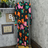 G by Giuliana Women's Button-Down Duster Shirt Dress Jade Floral Large