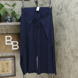 Modern Soul Women's Wide Leg Cropped Tie Front Pants