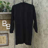 Jamie Gries Women's Floral Embroidered Duster Sweater Black Small