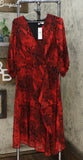 Calvin Klein Women's Snake Print Wrap Front Shift Dress