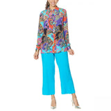 DG2 by Diane Gilman Women's Plus Size Signature Collection Silk Blend Blouse