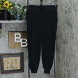 AnyBody Women's Cozy Knit Side Ribbed Jogger Pants Black Small
