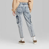 Wild Fable Women's High Rise Straight Leg Ankle Length Cargo Jeans