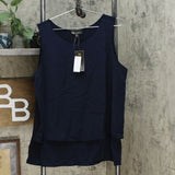 DG2 by Diane Gilman Women's Crepe Tank Top with Knit Back