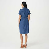 Brooke Shields Women's Timeless Short-Sleeve Denim Shirt Dress