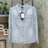 DG2 by Diane Gilman Women's Pinstripe Stretch Denim Jacket