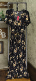 Xhilaration Floral Print Short Sleeve V-Neck Button-Front Belted Jumpsuit