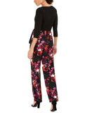 NWT NY Collection Petite Floral Surplice Knit Jumpsuit. PITU7614 Petite Medium
