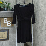 Mother Bee Apparel Maternity Cross Front Ruched Dress Black XL