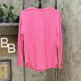 Isaac Mizrahi Live! Essentials Pima Cotton Knit Top Favorite Pink Large