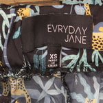 Evryday Jane Women's Panther Faux Silk Wide Leg Pull On Pants Cheetah Blue XS