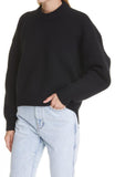 Alexander Wang Womens Rib Merino Wool Blend Mock Neck Sweater Black L